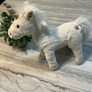 Steiff Plush Unicorn with Gold Horn and Star Accents